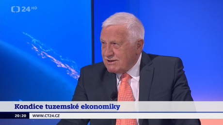 Václav Klaus v pořadu 90' ČT24 ke kondici české ekonomiky